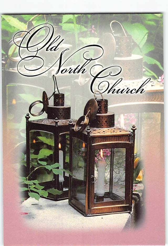 Postcard Lanterns in Old North Church Boston Massachusetts USA