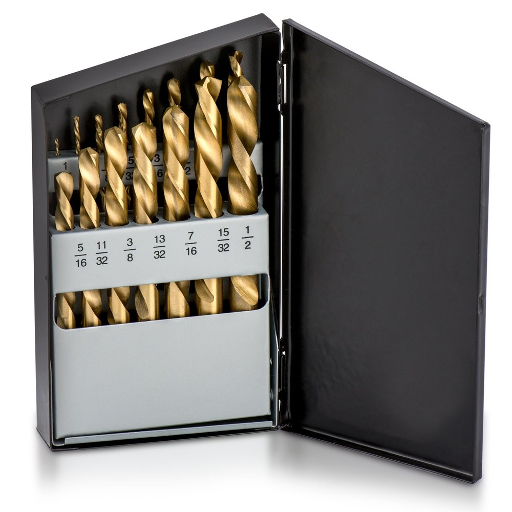 NEIKO 10037A Left-Hand Drill-Bit Set, High-Speed Steel Drills with 15 Piece