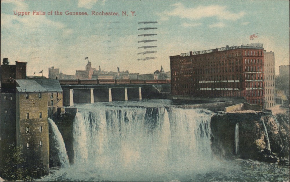 Rochester, NY New York Upper Falls of the Genesee 1918 Original Vintage Postcard