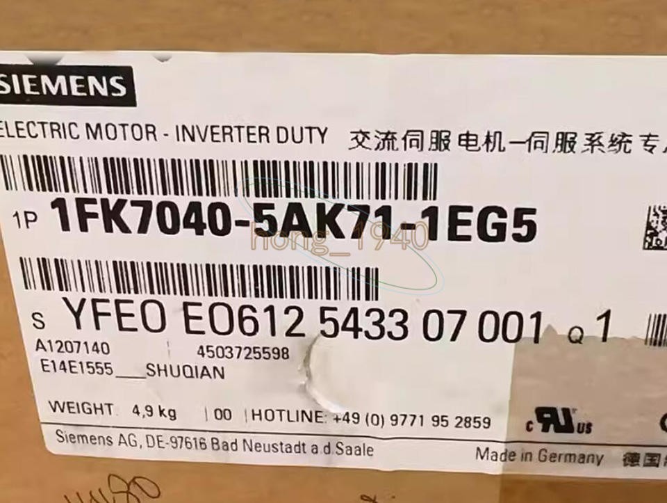 1Pc New Siemens Servo Motor 1Fk7040-5Ak71-1Eg5
