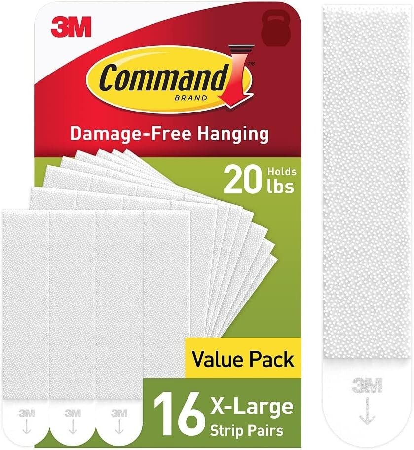 Command X-Large Picture Hanging Strips White 16/Pack (17217-16NA)