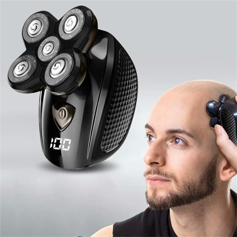 Wet Dry Electric Head Shaver For Bald Man 5D Bold Hair Razor Close Shave Machine