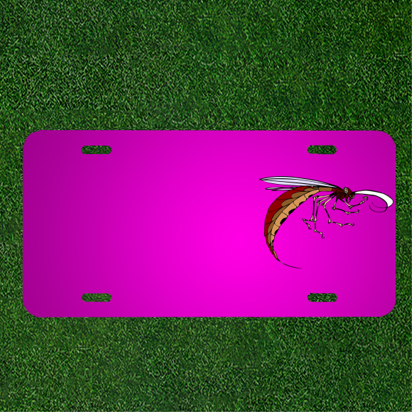 Custom Car License Plate with Personalized Names on Insect Wing Design