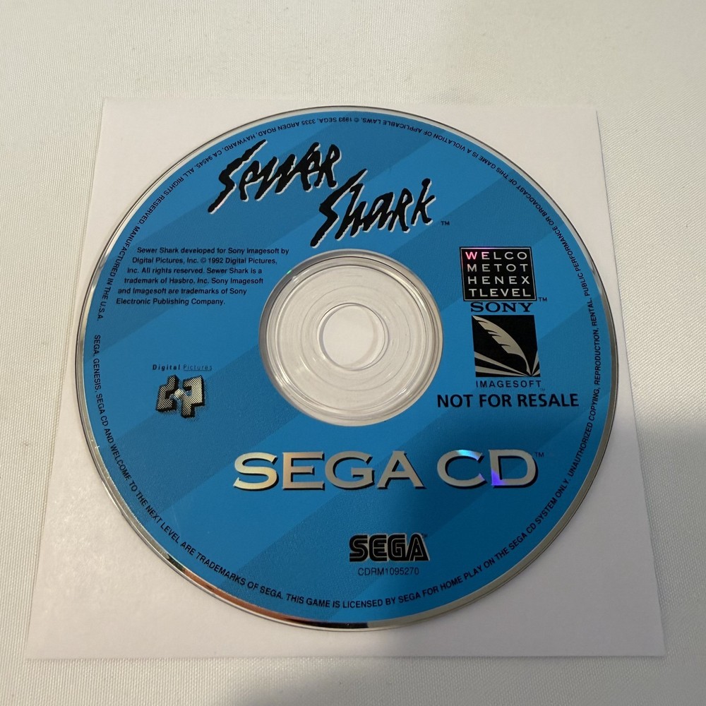 Sewer Shark Sega CD FMV Shooter Arcade Action Video Game Digital Pictures