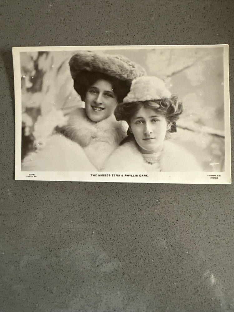 Vintage Postcard Zena & Phyllis Dare Edwardian English Actresses RPPC 688
