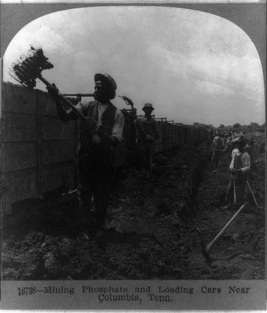 Photo:Columbia Tennessee c1916 Phosphate Mining Loading Cars Workers