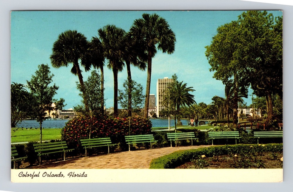 Orlando FL-Florida Lake Eola Park Vintage Postcard