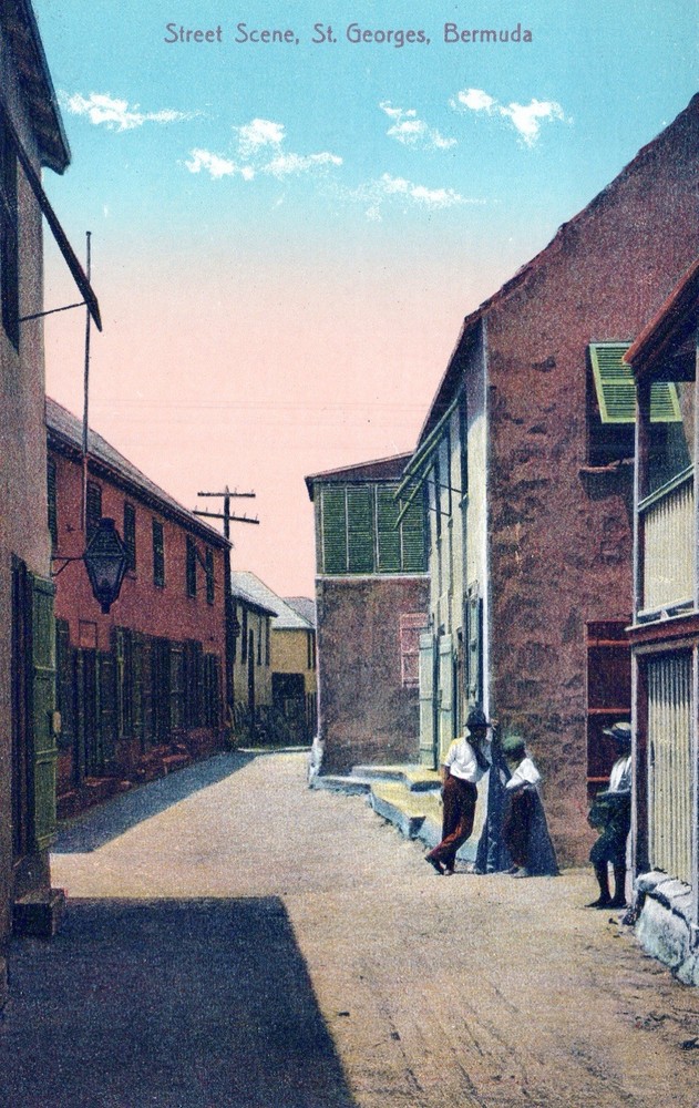 Street Scene, St George’s, Bermuda Vintage 1910 Postcard. Germany