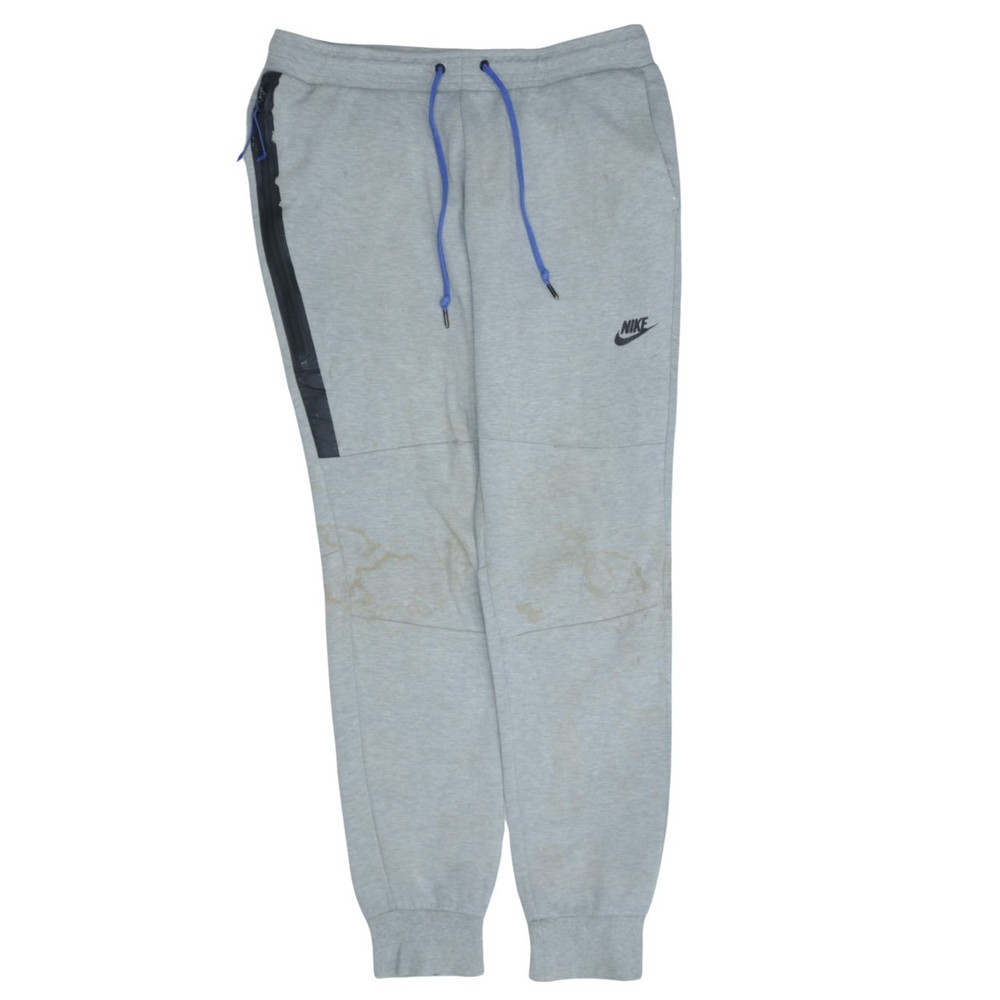 Nike Mens Joggers Grey Nylon Blend Elastic Waist Zip Pocket Tapered Sports M