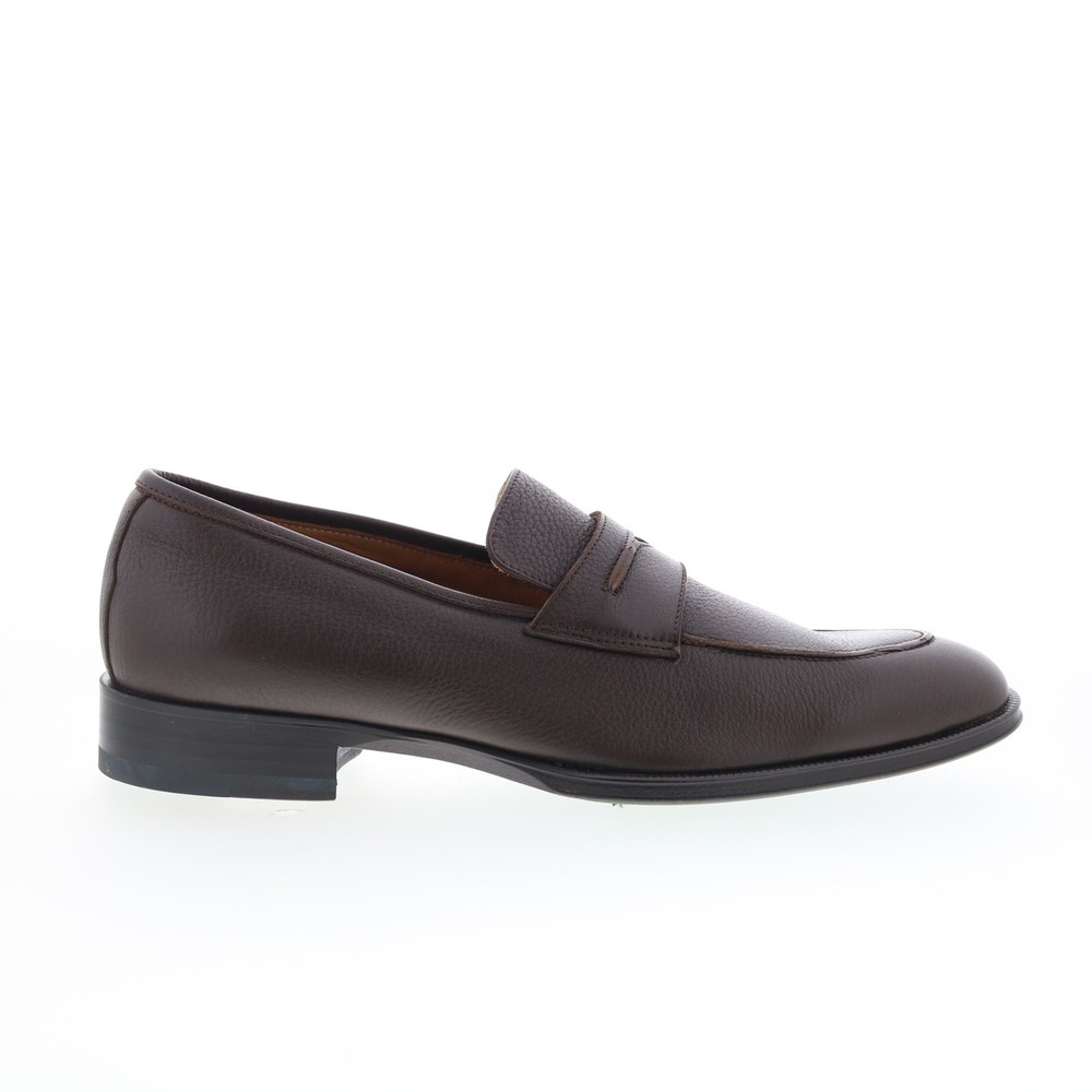 Pastori by Di Bianco Titus Mens Brown Leather Loafers & Slip Ons Penny Shoes 9