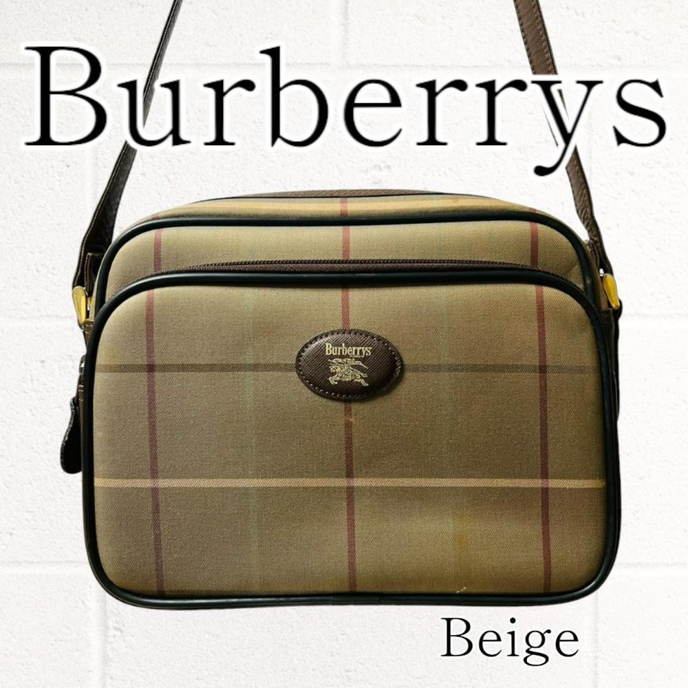 Burberry Shoulder Bag Nova Check Canvas Beige Authentic F1003280