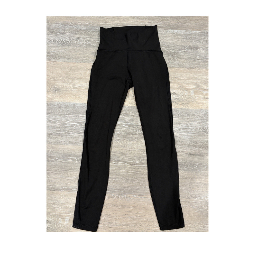 lululemon athletica Women’s Black Ankle Leggings Solid Logo Size 2