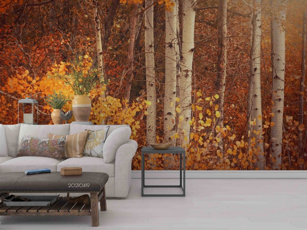 3D Forest Autumn Landscape Wall Murals Wallpaper Murals Wall Sticker 2