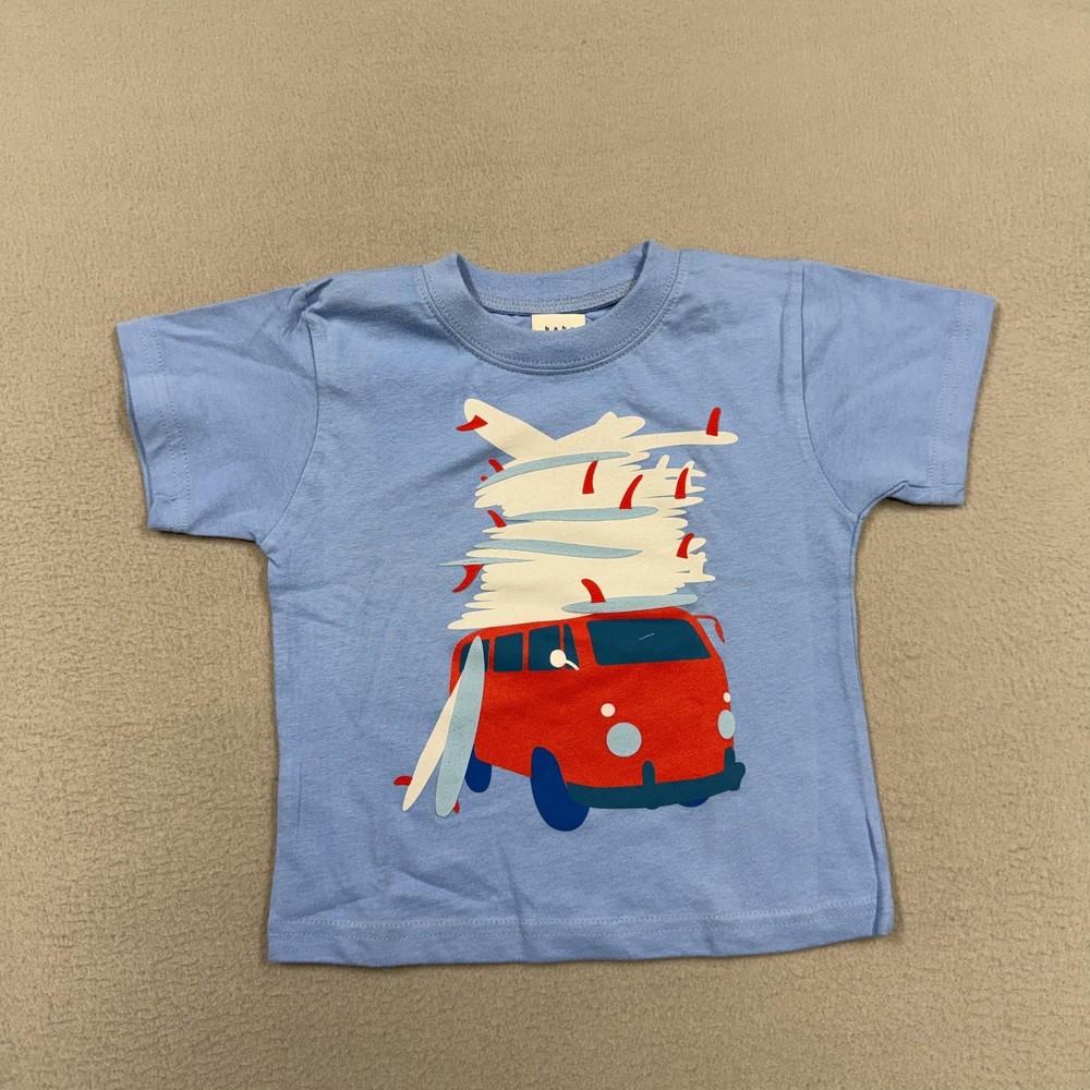 Vintage Baby Gap Shirt Boys 6-9 Months Blue Surf Van Graphic Tee Beach Toddler