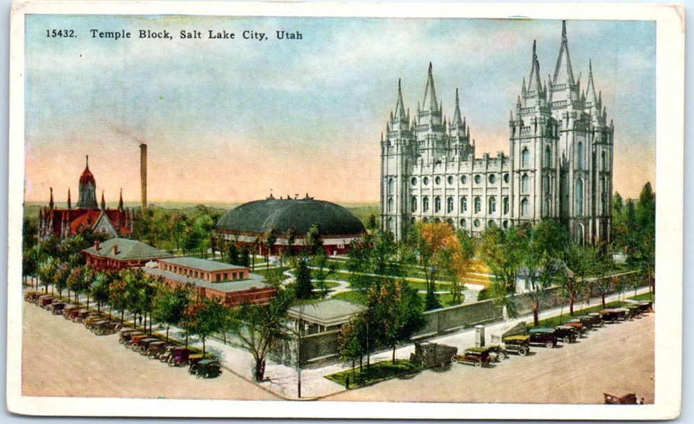 Postcard - Temple Square/Temple Block, Salt Lake City, Utah, USA, North America
