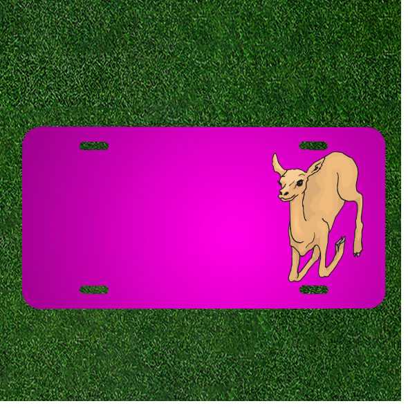 Custom Personalized Car License Plate with Deer Wild Running Design & Names