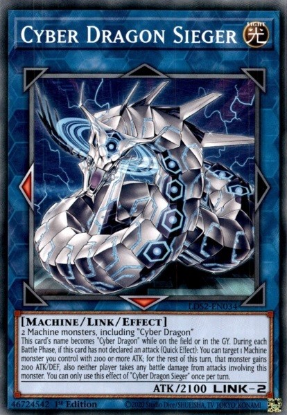 Cyber Dragon Sieger LDS2-EN034 Common 1st Edition Lightly Played