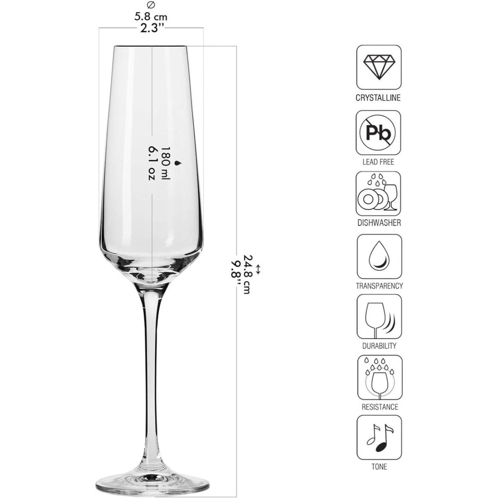 Elegant Krosno Crystal Champagne Flutes for Special Occasions