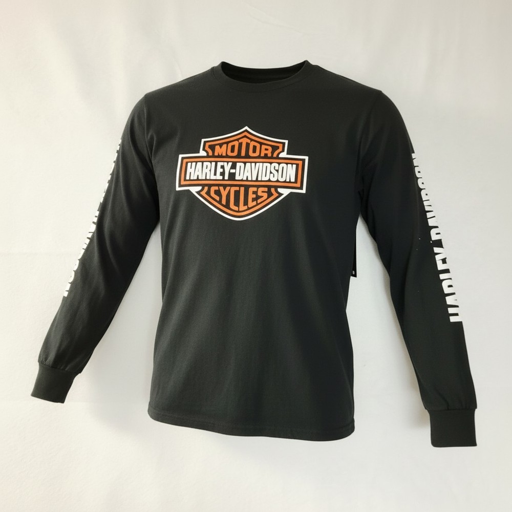 Harley-Davidson Men's Bar & Shield Long Sleeve Shirt - Black 99081-24VM Small