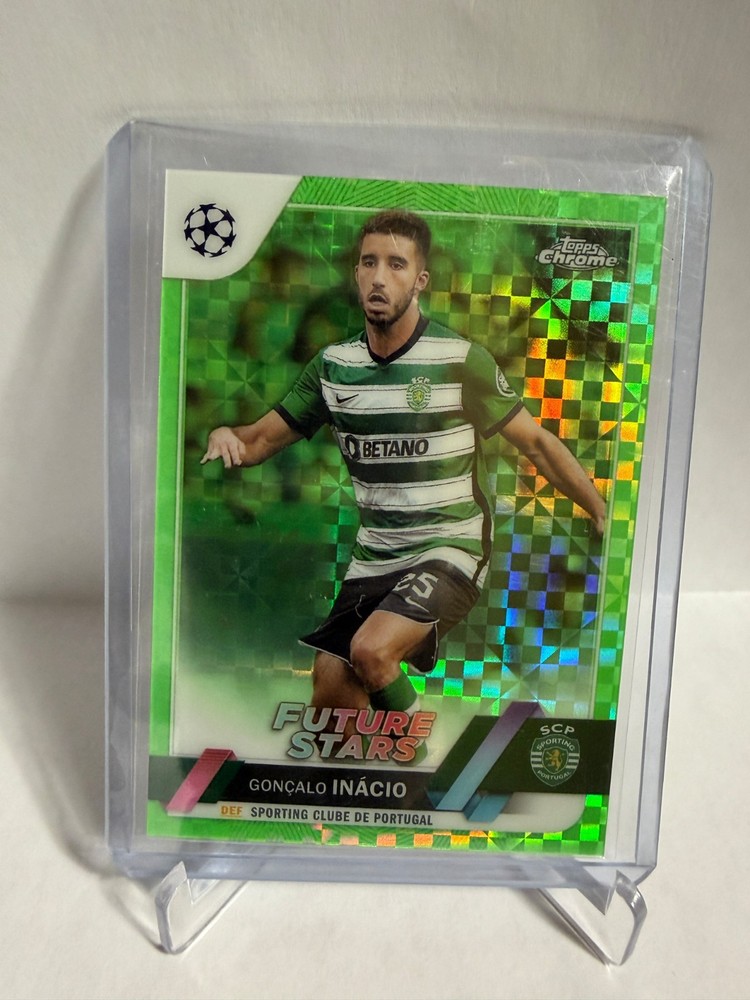 2022-23 Topps Chrome UCC Goncalo Inacio Neon Green X-Fractor /399