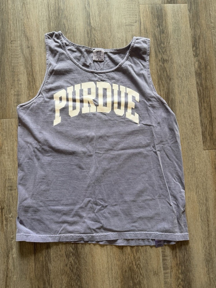 Comfort Colors Purdue Purple Tank Top Womens Large