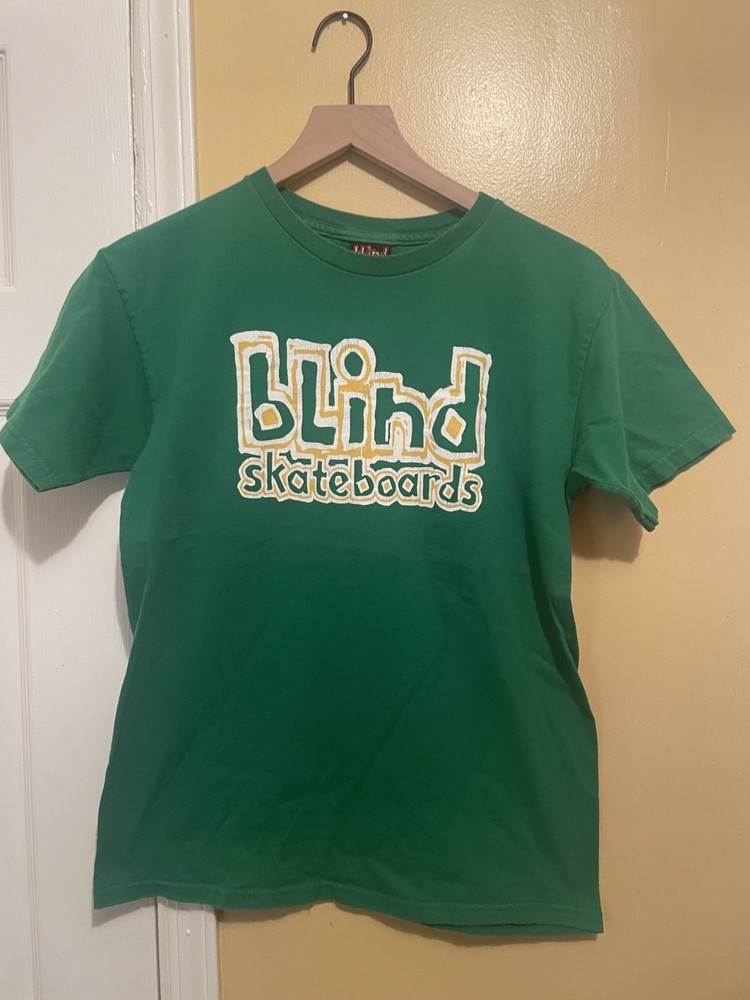 Vintage Blind Skateboard T-Shirt Men's Size S Green