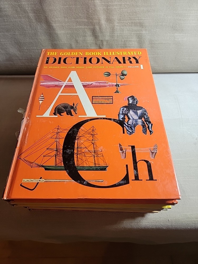 1961 The Golden Book Illustrated Dictionary Volumes 1-6 COMPLETE SET hardcover