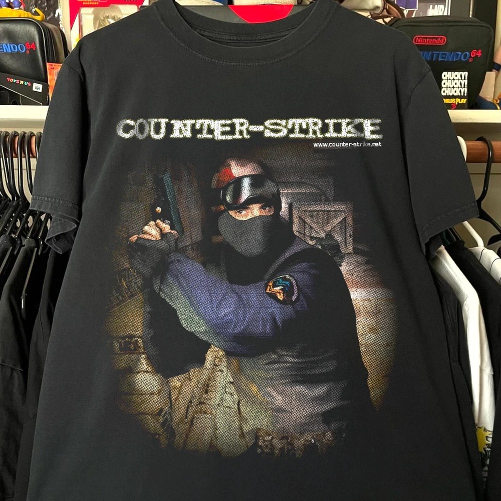 Vintage 1999 Counter-Strike 1.6 Promo T-Shirt Retro Video Game Gaming Tee S-5XL