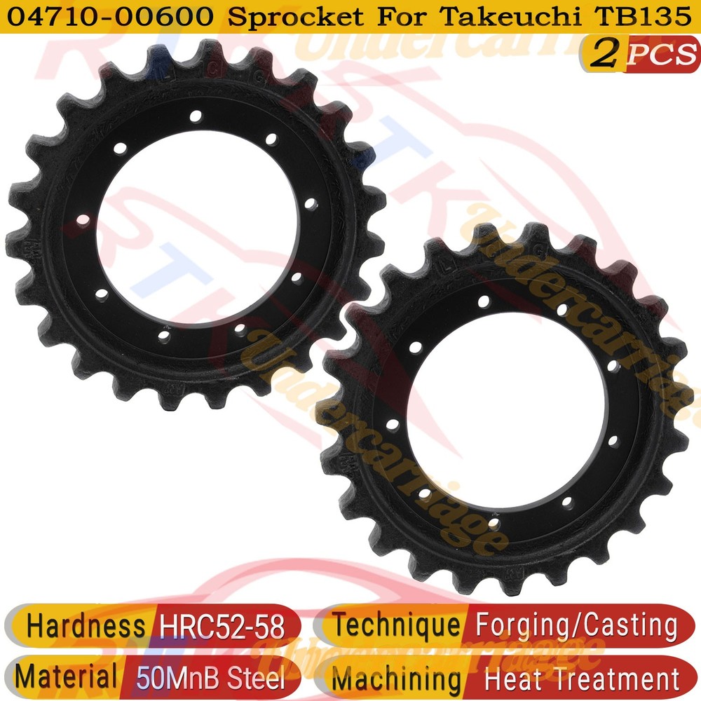 9 Hole 23 Teeth Drive Sprocket For Takeuchi TB135 Heavy Duty 04710-00600 2PCS.