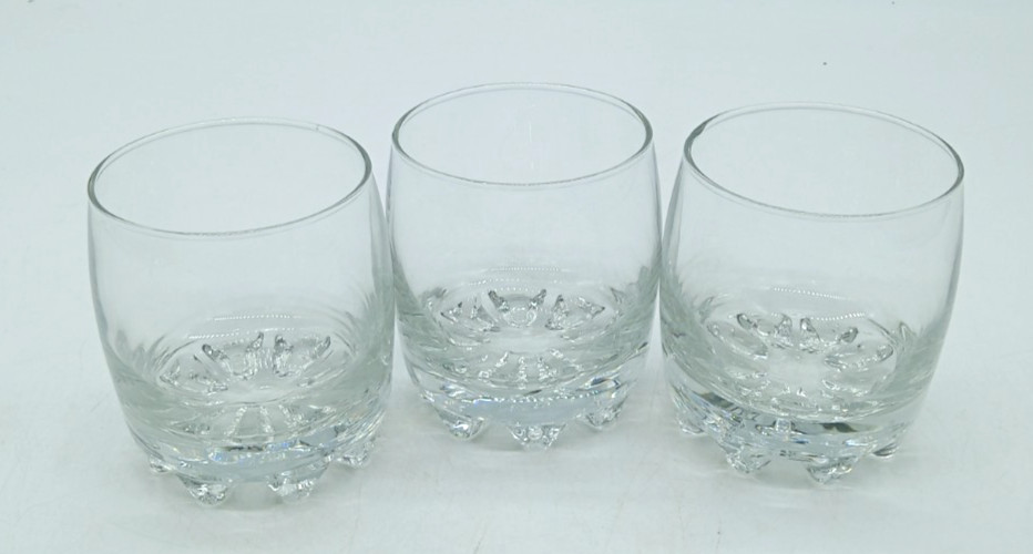 Set of 3 Bormioli Rocco Galassia Crystal Lowball Glasses Italy