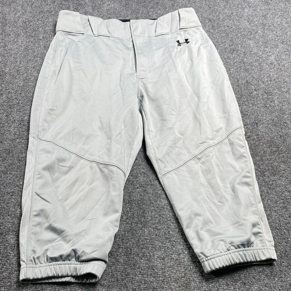 Under Armour Men's Gray Baseball Pants Youth Lose Fit Heat Gear Size M