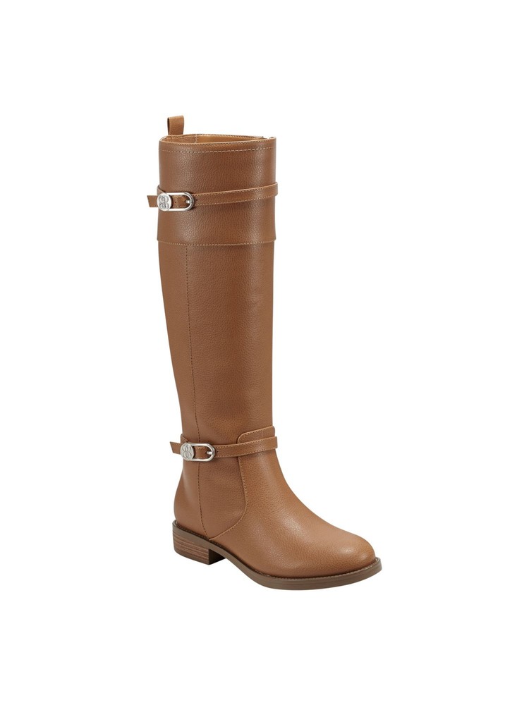 BANDOLINO Womens Brown Rynn Round Toe Block Heel Zip-Up Riding Boot 6.5 M