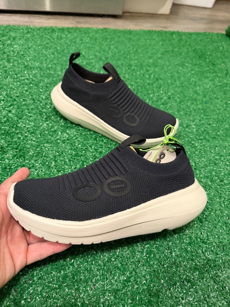 Brand New OOFOS OOmy Zen Chalk Black Women's Shoes size 8 $170 MSRP Black/Chalk