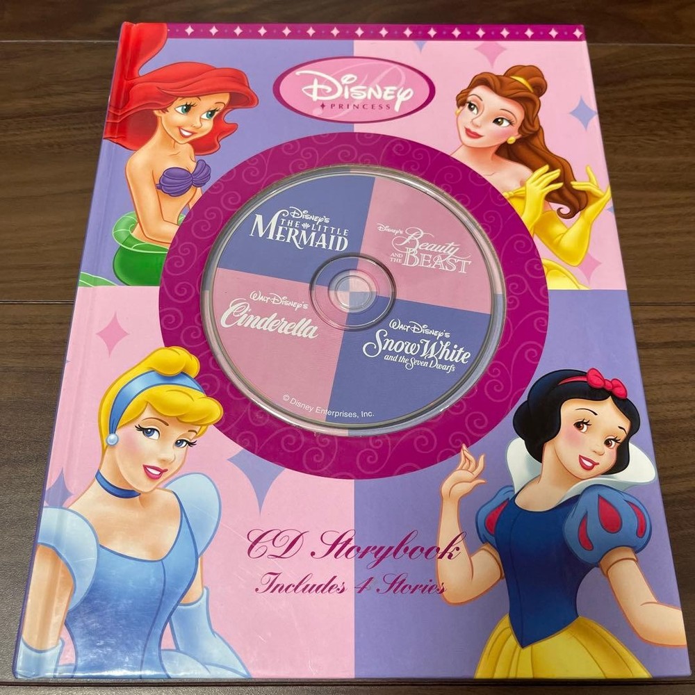 CD Storybook Disney Princesses The Little Mermaid Cinderella Snow White CD Book