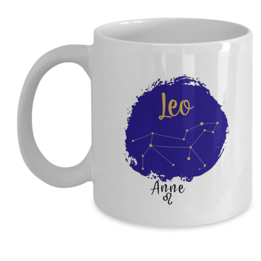 Personalized Leo Zodiac Mug Leo Birthday Gift Leo Constellation Coffee Cup