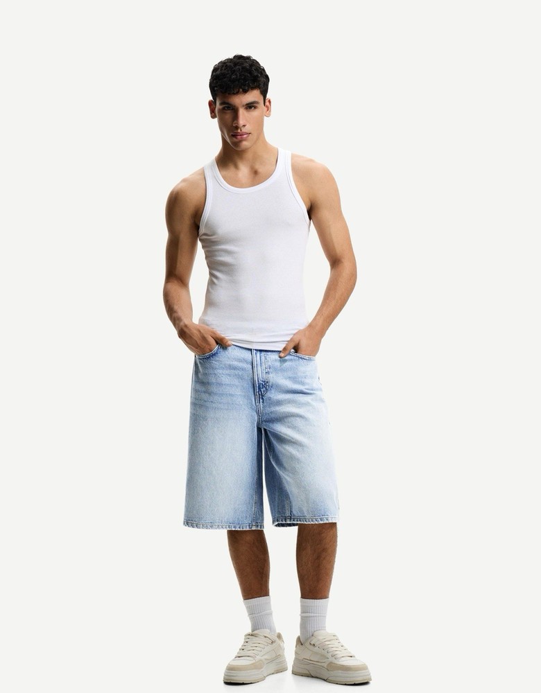 Men’s Bershka Denim Baggy Bermuda Size 31
