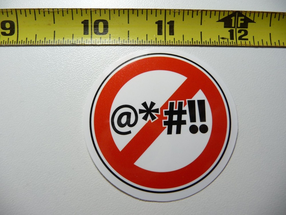 No Cussing Decal Sticker for Hard Hats Work Pride Job Site