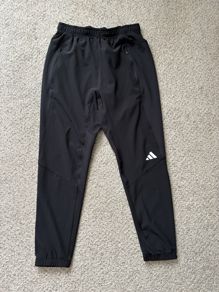 Adidas Pants Mens Size Large (34x29) Black Training Workout Pants Aeroready Slim