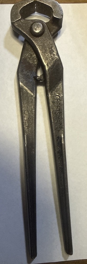 Vintage Craftsman End Cutting Pliers Nipper USA Horse Shoe Blacksmith Tool Steel