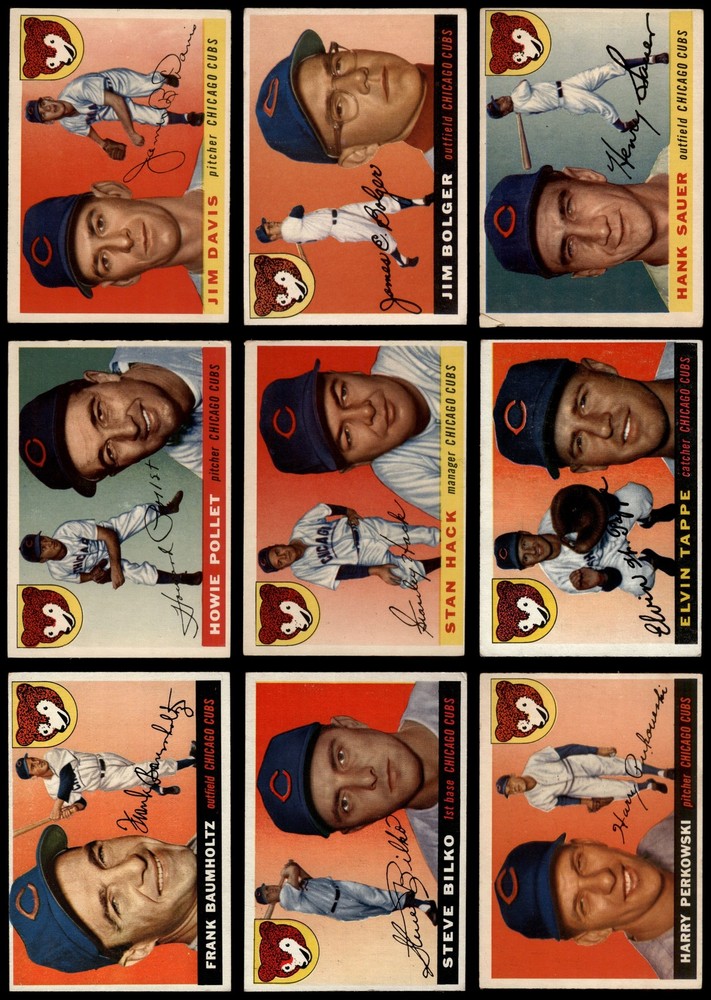 1955 Topps Chicago Cubs Near Team Set 3 - VG 3709213 (10 / 12 cards)