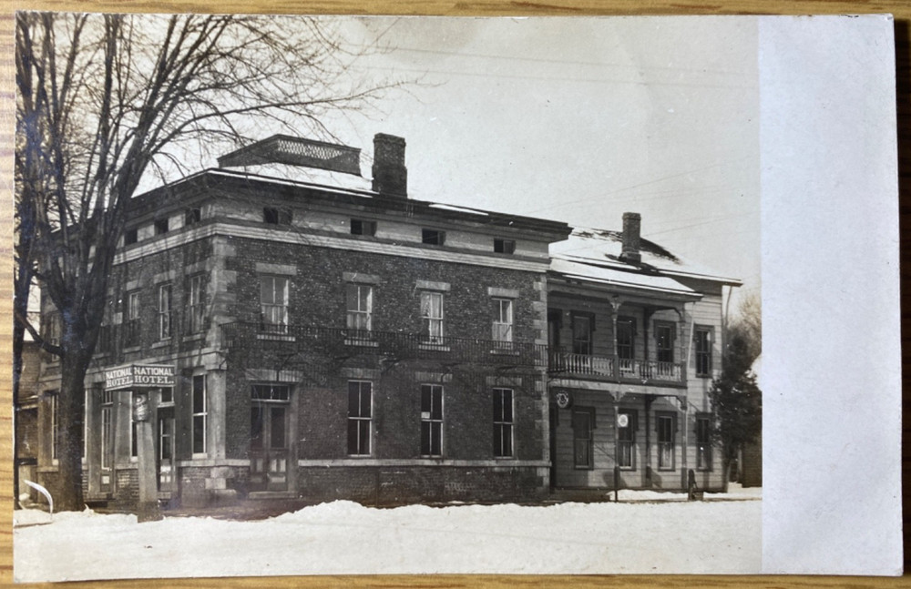 1910s RPPC - LIVERPOOL, NEW YORK antique real photo postcard NATIONAL HOTEL