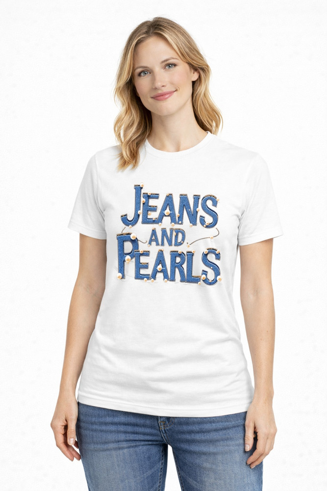 Women's Pearl Pattern Graphic T-Shirt Casual Round Neck Fashion Print Daily Tee