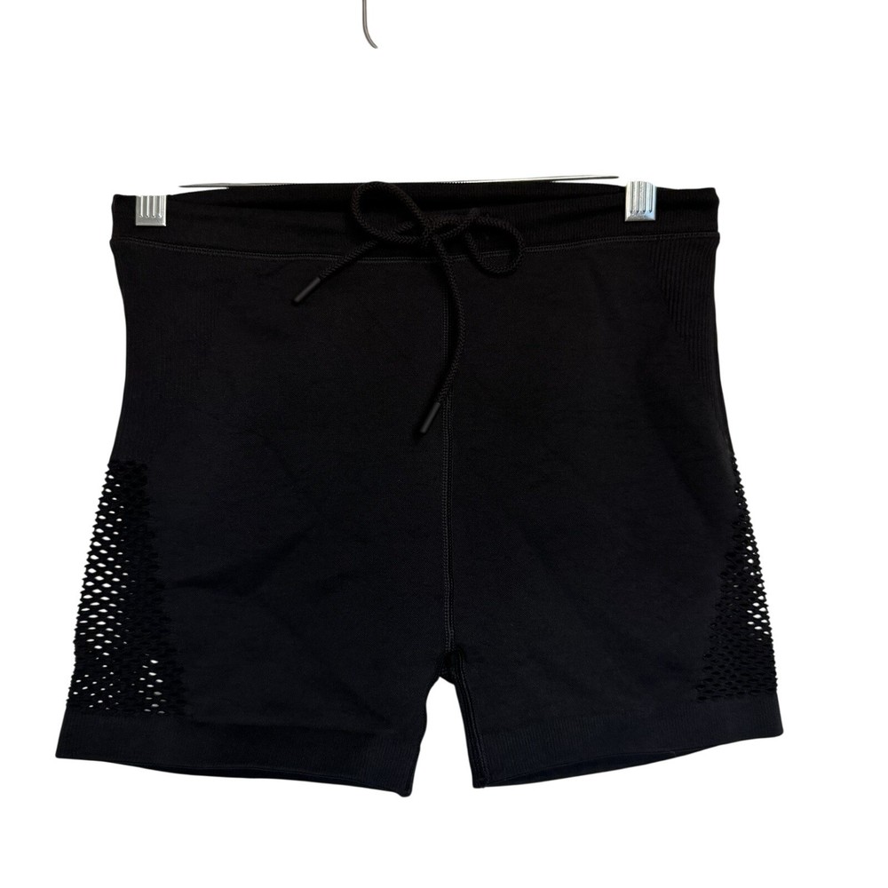 OFFLINE by Aerie Womens Seamless Mesh High Rise Shortie Shorts Black Small S