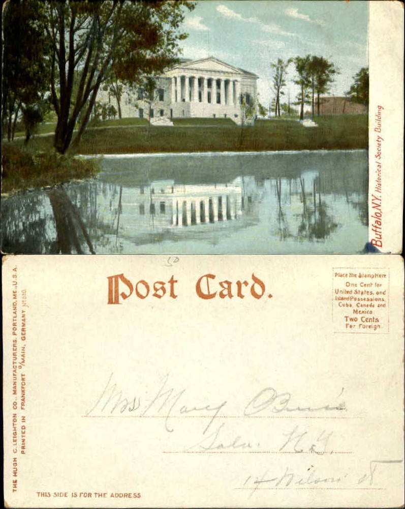 Historical Society Building Buffalo New York NY UDB c1905