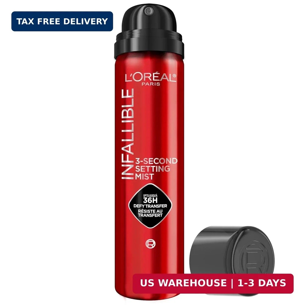 L'Oreal Paris Infallible 3-Second Setting Spray Mist, Microfine Mist for up to 3