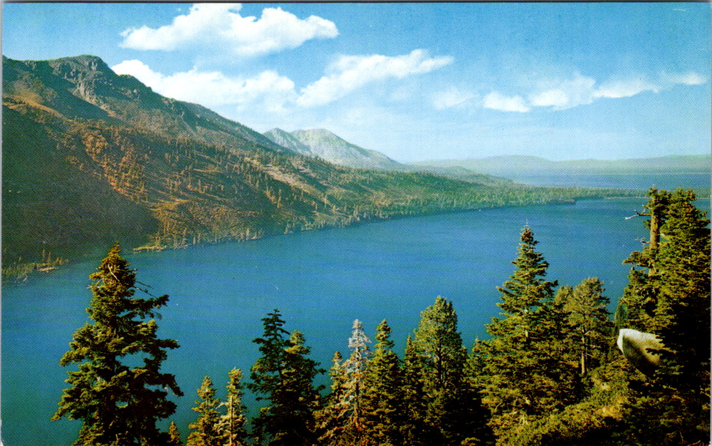 Vintage Postcard Lake Tahoe California Fallen Leaf Lake Scenic