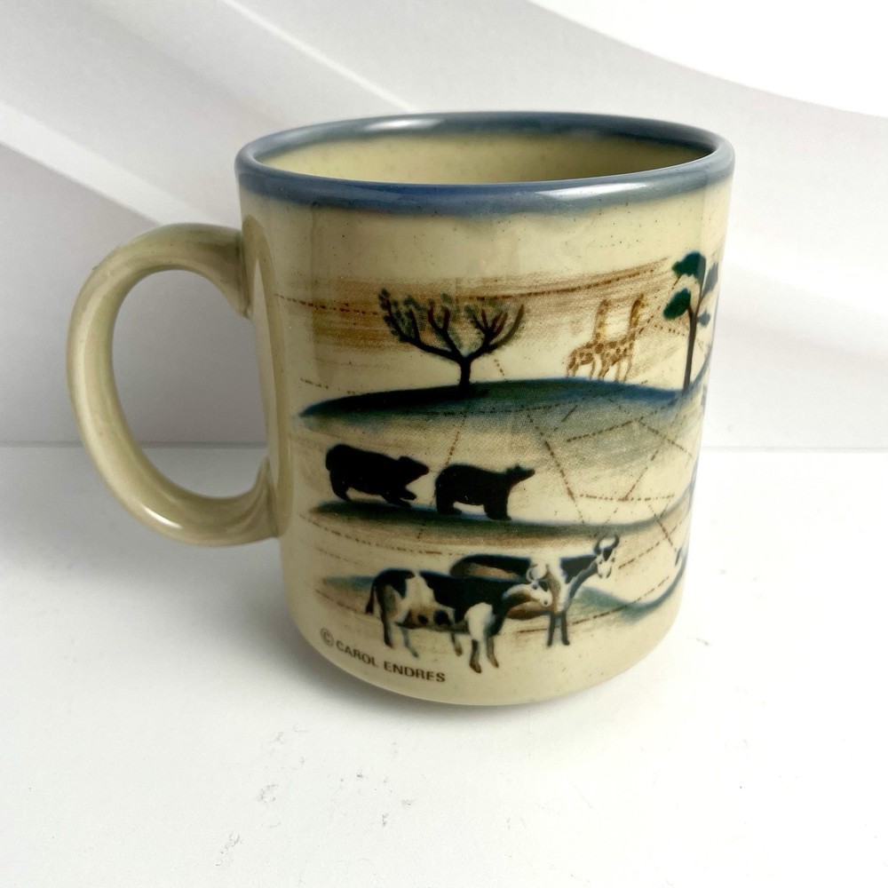 Otagiri Carol Endres Noah's Ark Animals Mug Coffee Cup Made in Japan