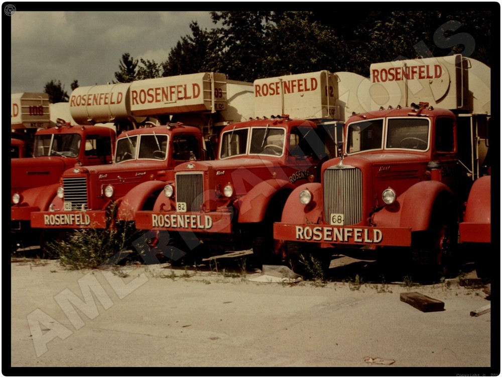 Mack Trucks New Metal Sign: 1974 Rosenfeld Concrete Red Mixers in a Row