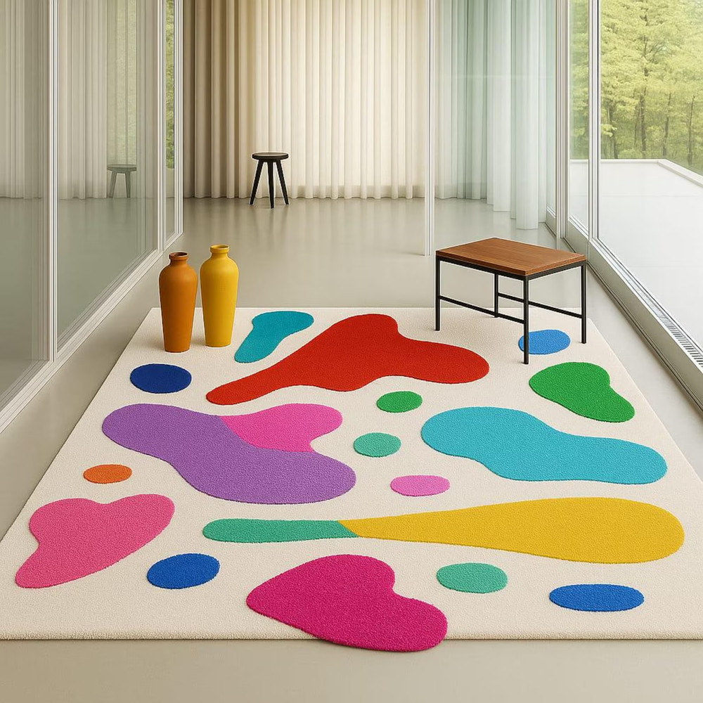 New Hand Tufted 100% Wool Rug Color Multicolor Design Handmade Carpet Area Rug