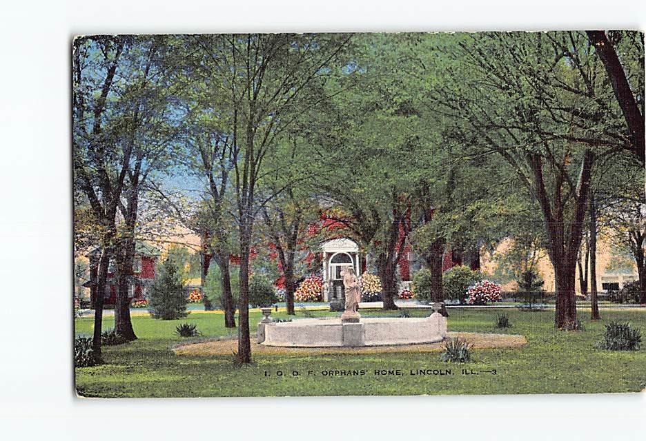 Postcard IOOF Odd Fellows Orphan's Home Lincoln Illinois USA North America